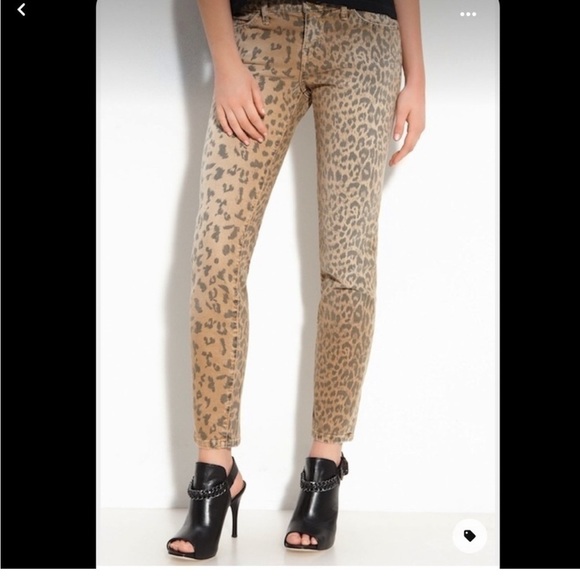 Current/Elliot Mid Rise Skinny Leg Jeans Animal Print Size 0/24 Leopard Print - Picture 9 of 11